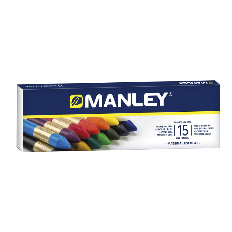Ceras 15 colores surtidos- MANLEY - MNC00055